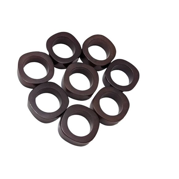 Vintage Bakelite Set Of 8 Napkin Rings MCM Brown Holder‎ - Picture 1 of 4